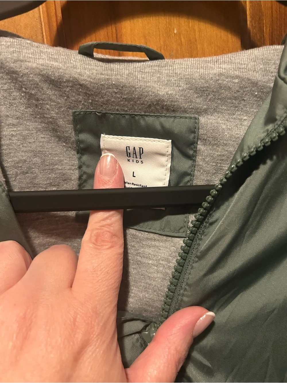 GAP Lightweight Lined Hooded Windbreaker Jacket - Sage Green